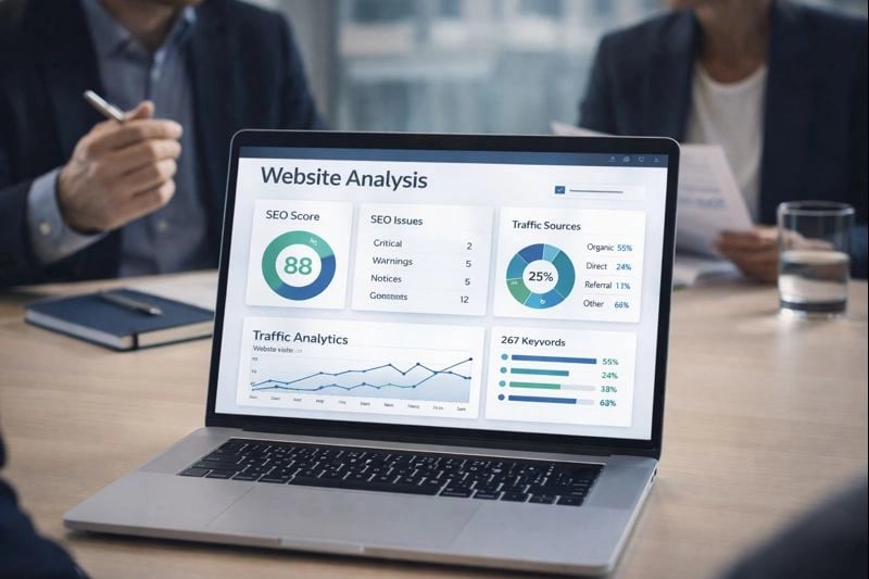 SEO consultation process with a focus on website audit and analysis