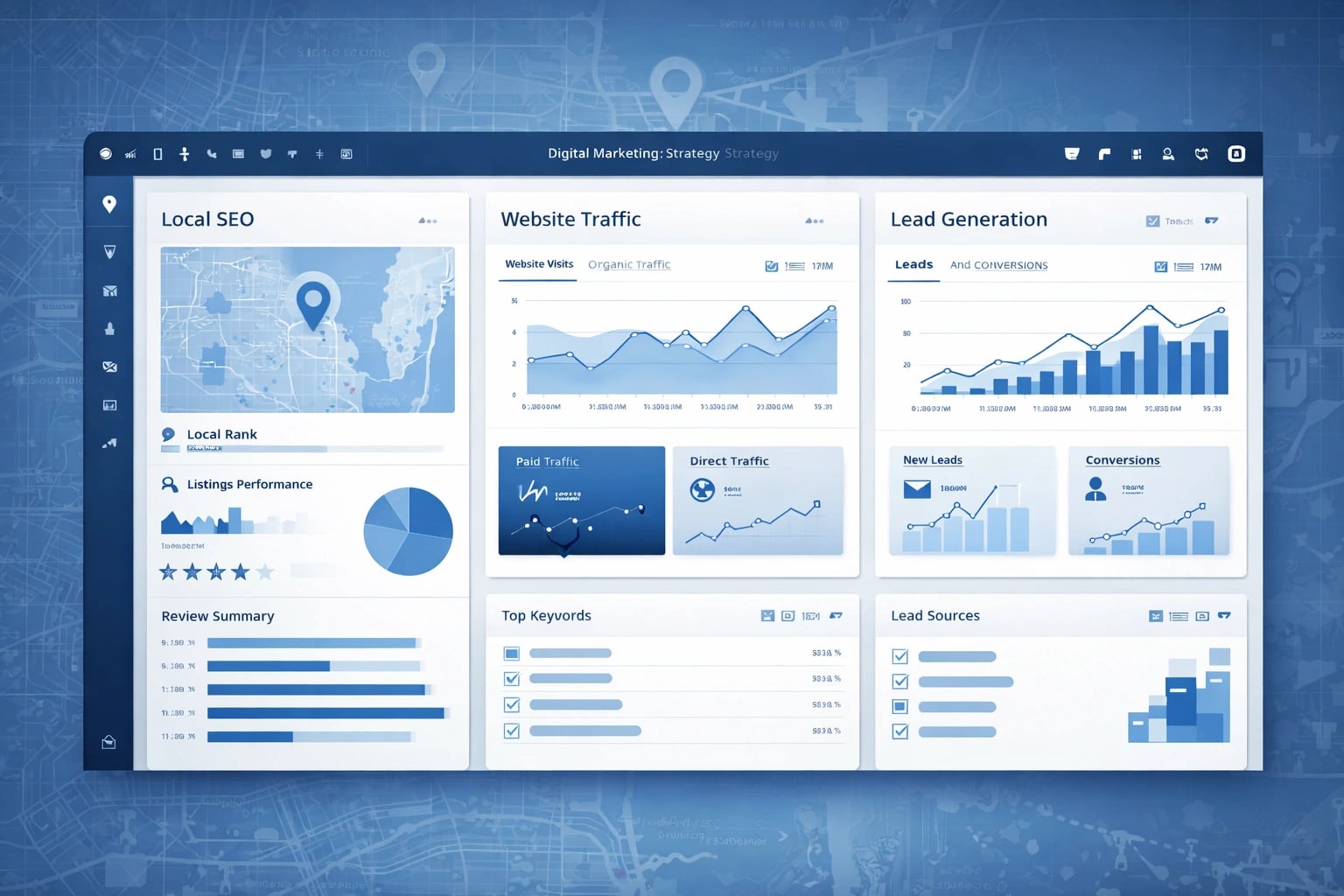 Digital marketing strategy dashboard for West Palm Beach businesses