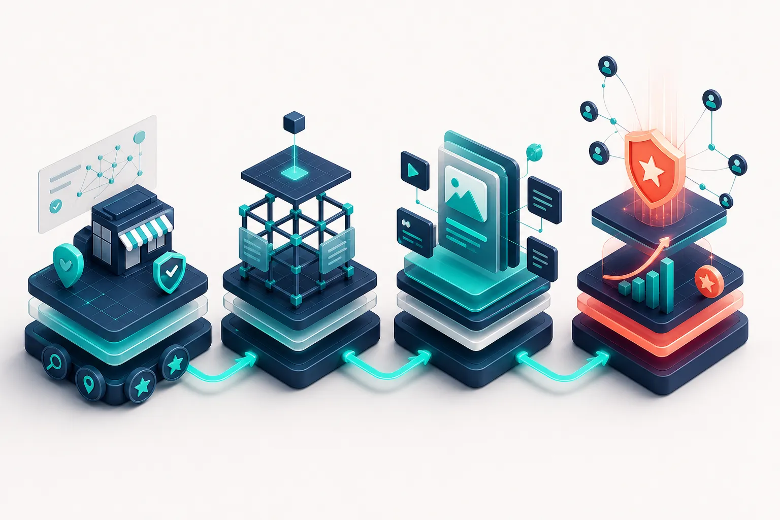 Four-stage HVAC local SEO roadmap from foundation through authority building