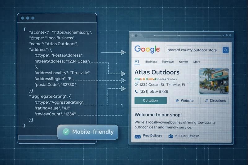 Structured data markup for local SEO