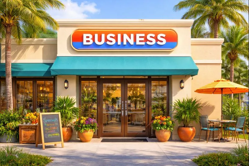 Florida business storefront showcasing local branding