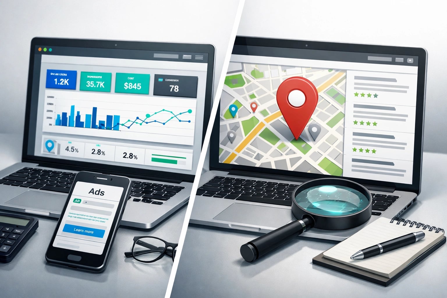 Google Ads versus Local SEO comparison for small business marketing budgets